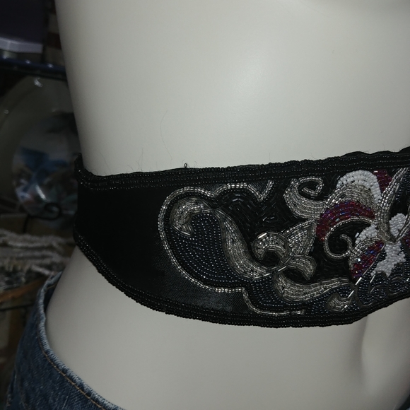 Vintage beaded Cumberland satin silk main image 9
